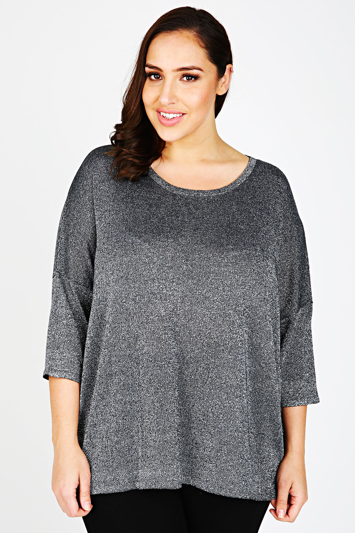 Silver Metallic Thread Top With Crossover Back Plus Size 14,16,18,20,22