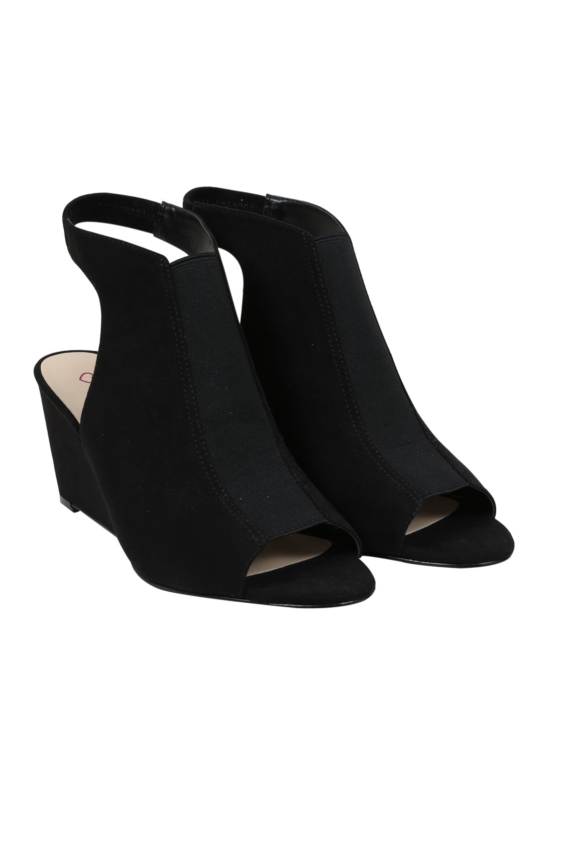 black backless wedges