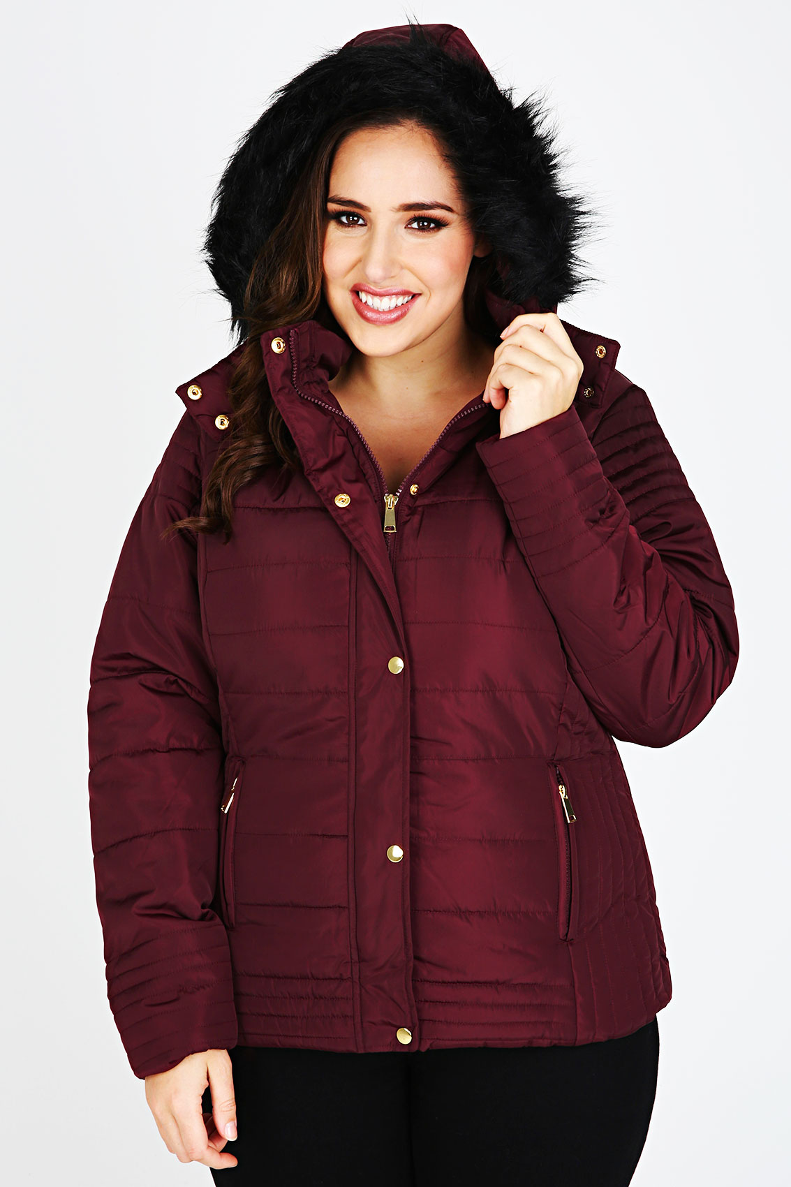 ladies red puffa jackets