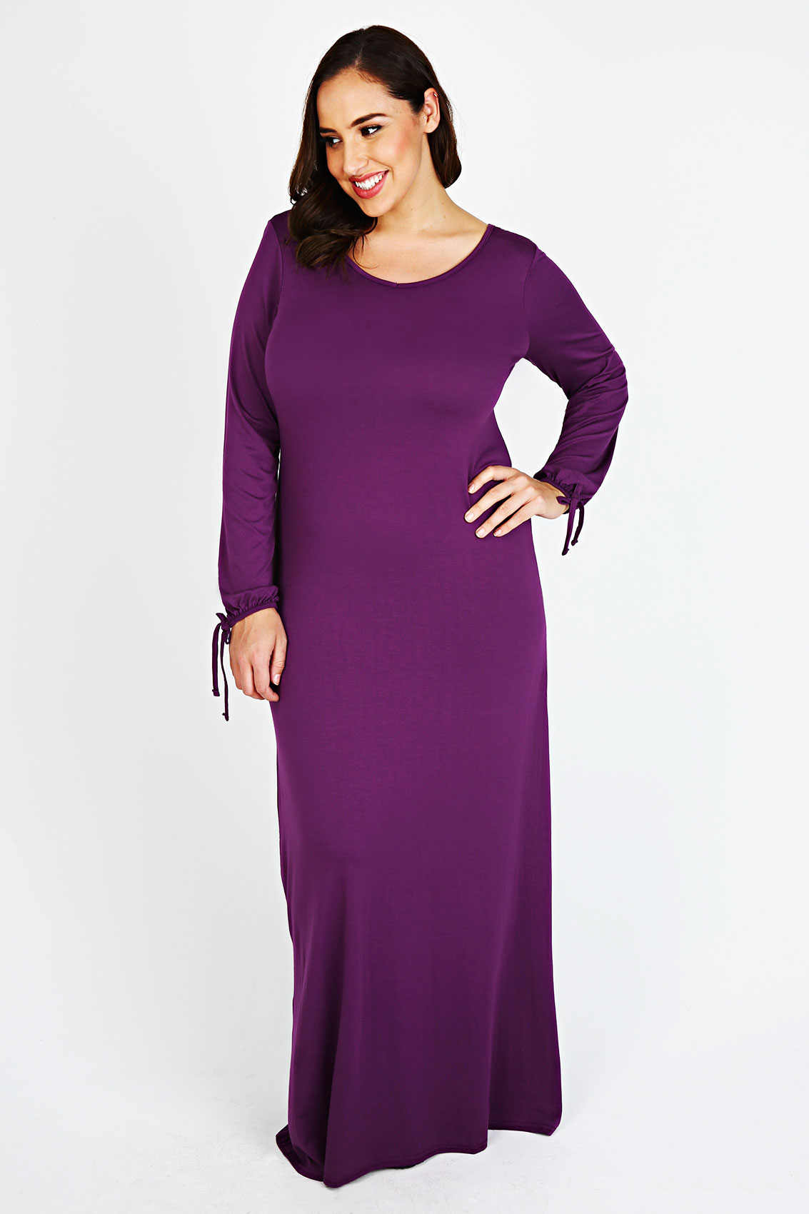 purple long sleeve t shirt dress