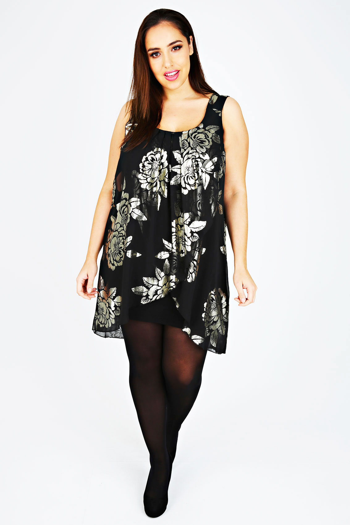 foil print maxi tunic
