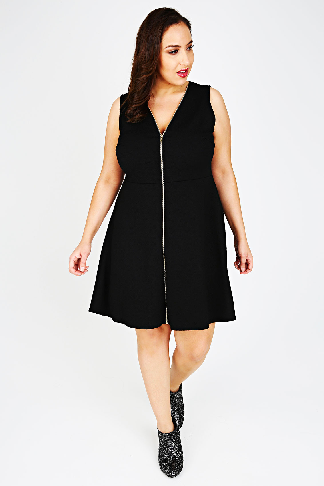 gown with zip in front