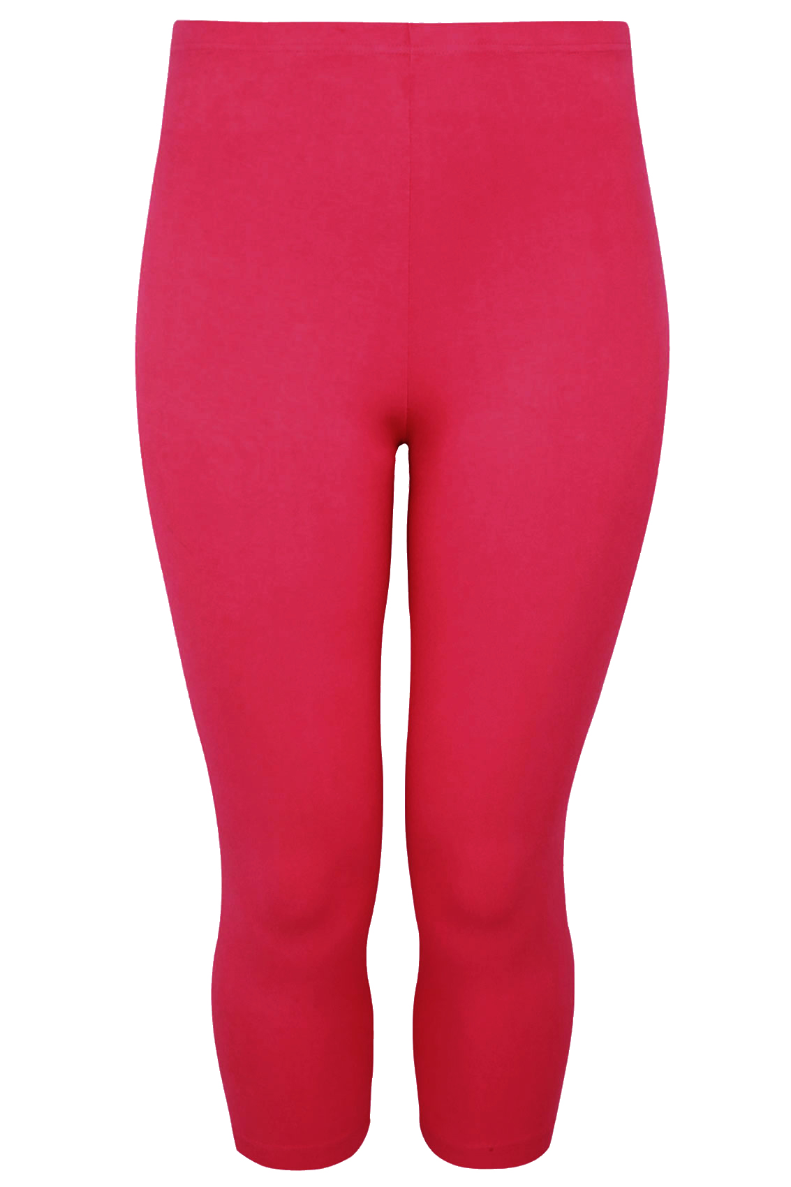 Hot Pink Cotton Elastane Cropped Leggings Plus Size 161820222426