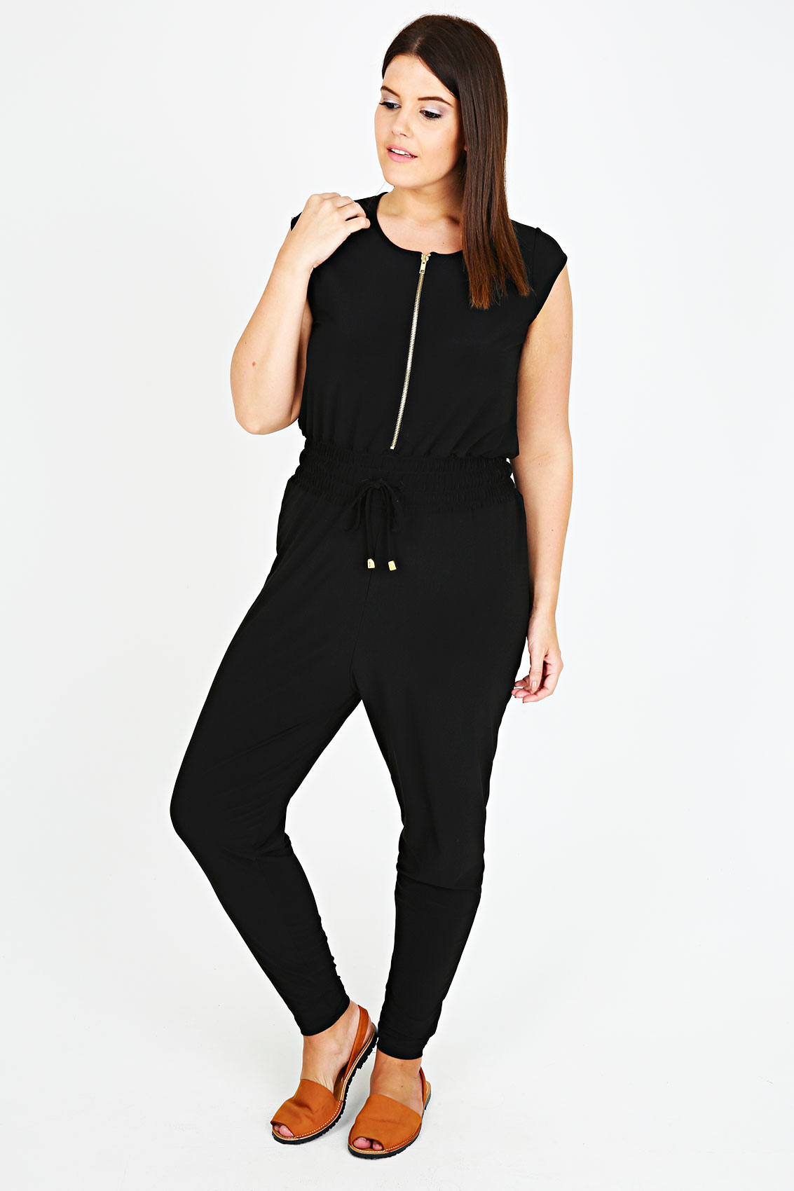 black jersey jumpsuit