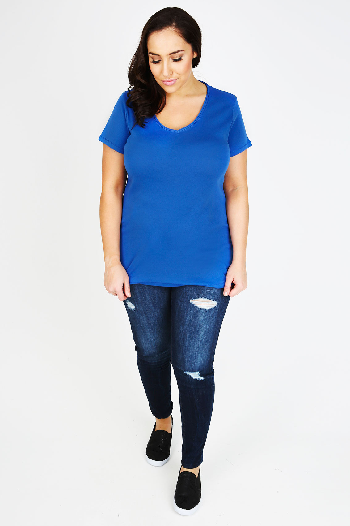 cobalt blue t shirt dress