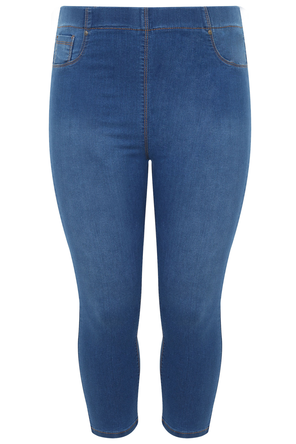 Mid Blue Cropped Denim Jeggings Plus size 14,16,18,20,22,24,26,28