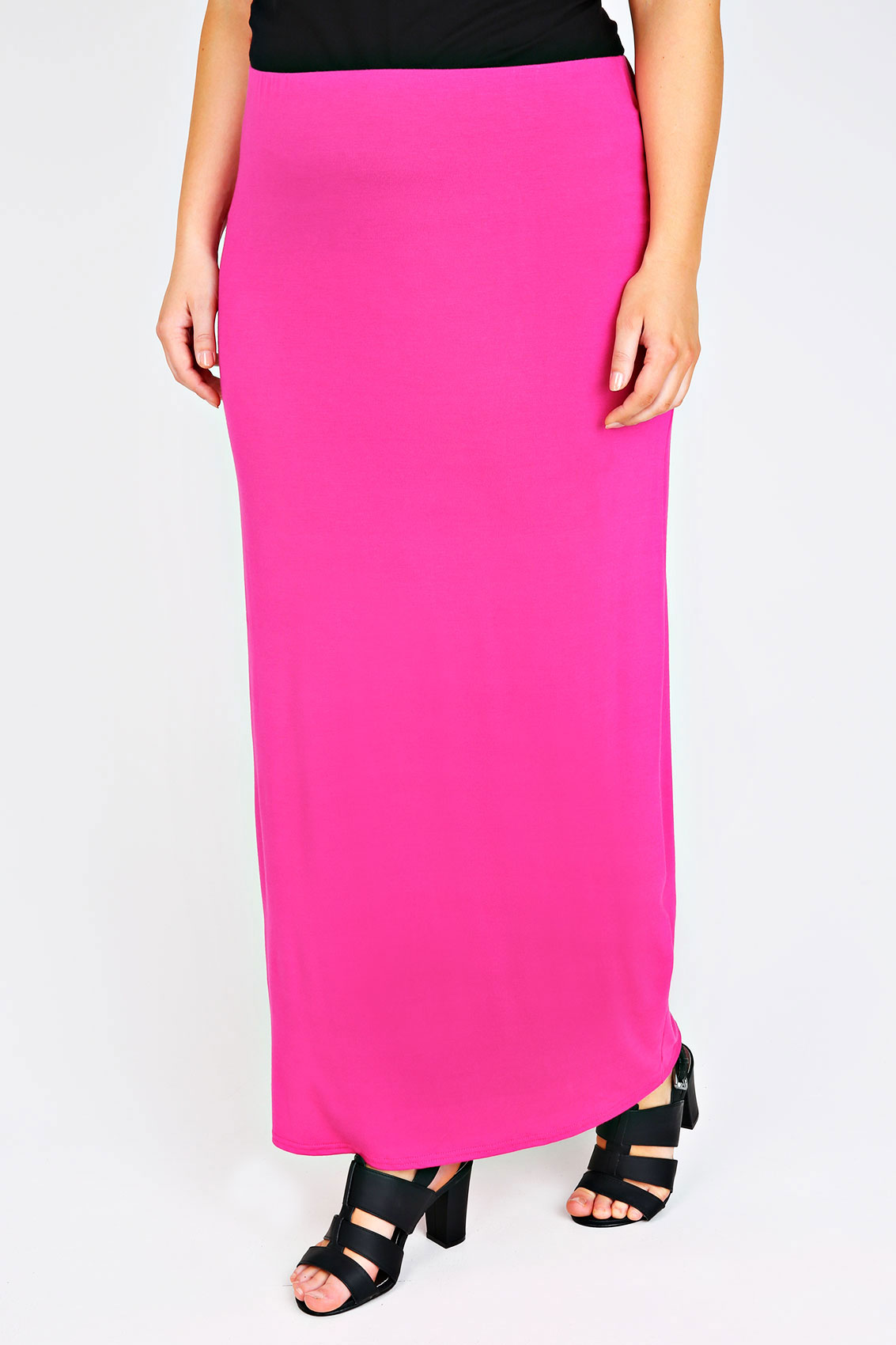 Hot Pink Maxi Tube Skirt With Elasticated Waist Plus Size 141618202224262832 1847