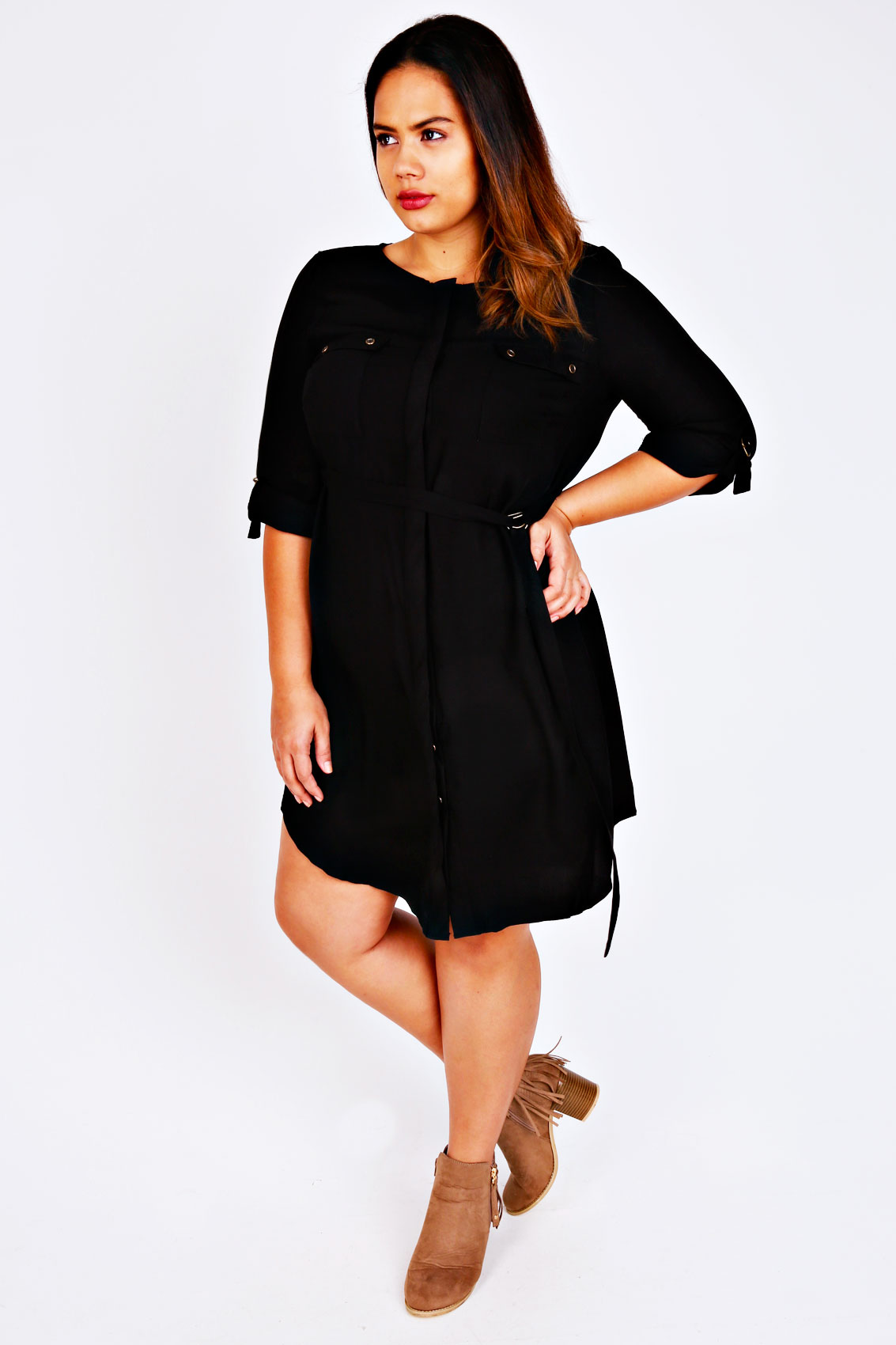 black shirt dress size 18