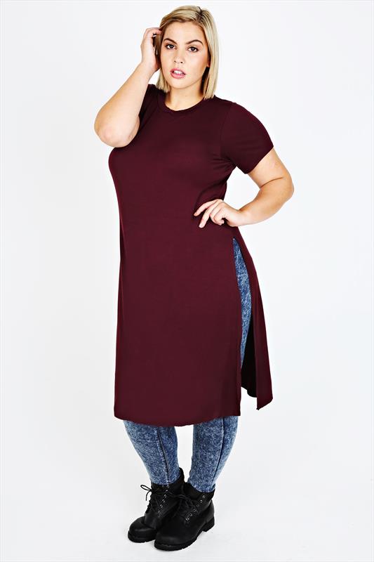 plus size side split tunic