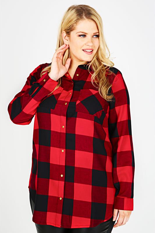 checked button down shirt women's