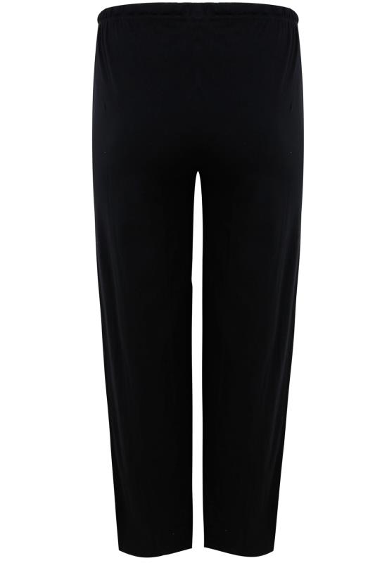 Black Basic Cotton Pyjama Trousers Plus Size 16 18 20 22 24 26 28 30 32