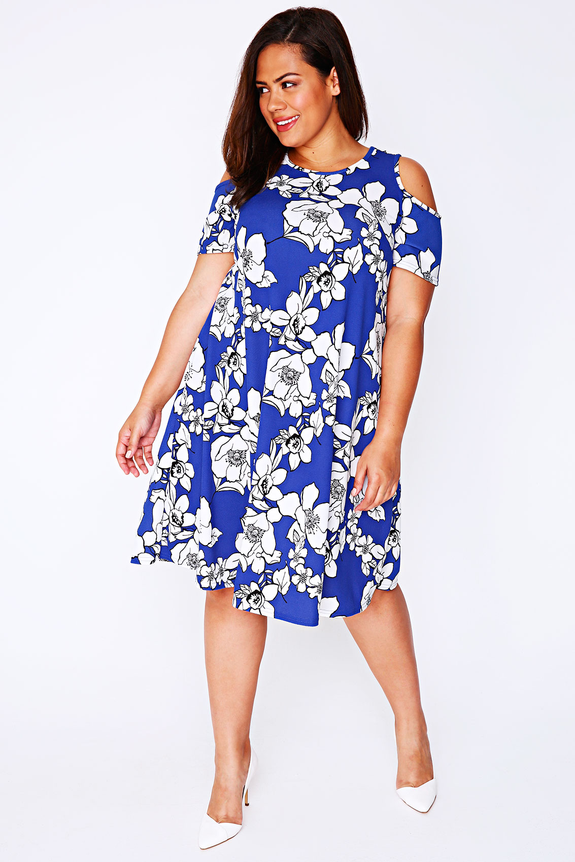 cold shoulder swing dress
