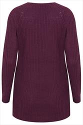 mens purple v neck jumper