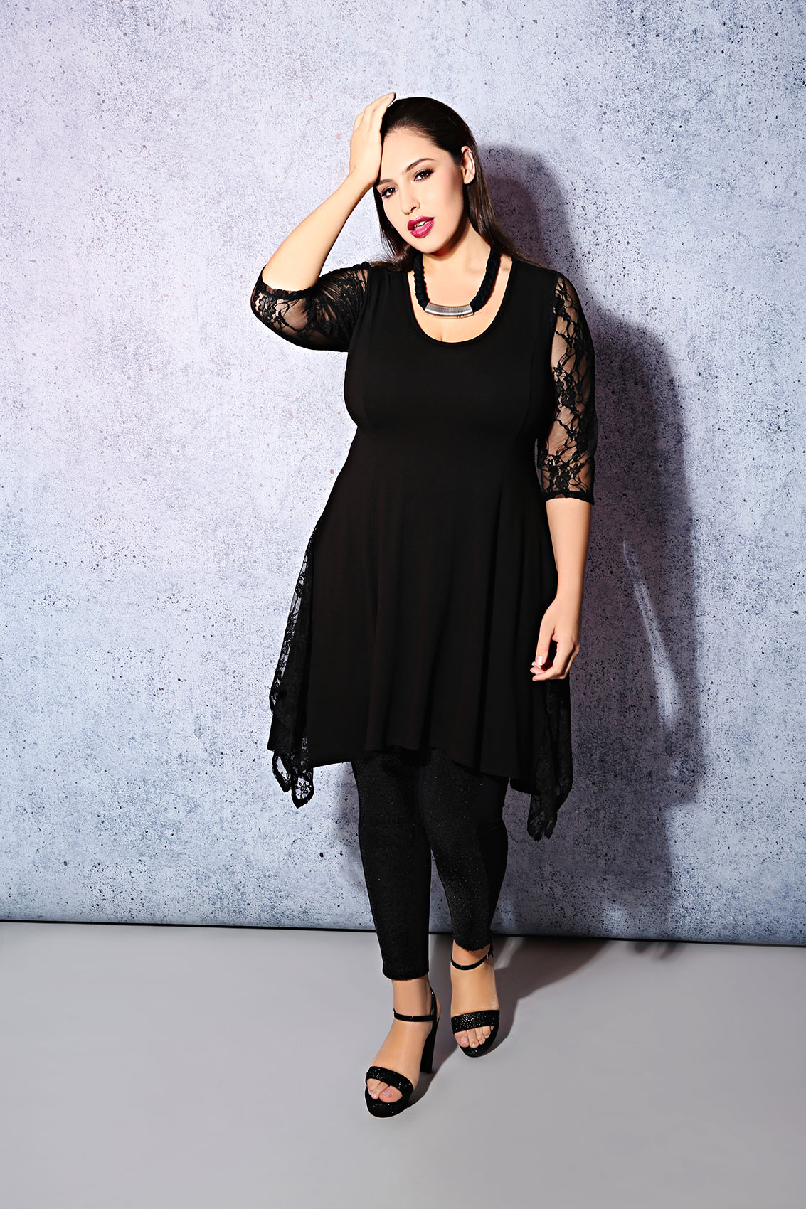 plus size black tunic dress