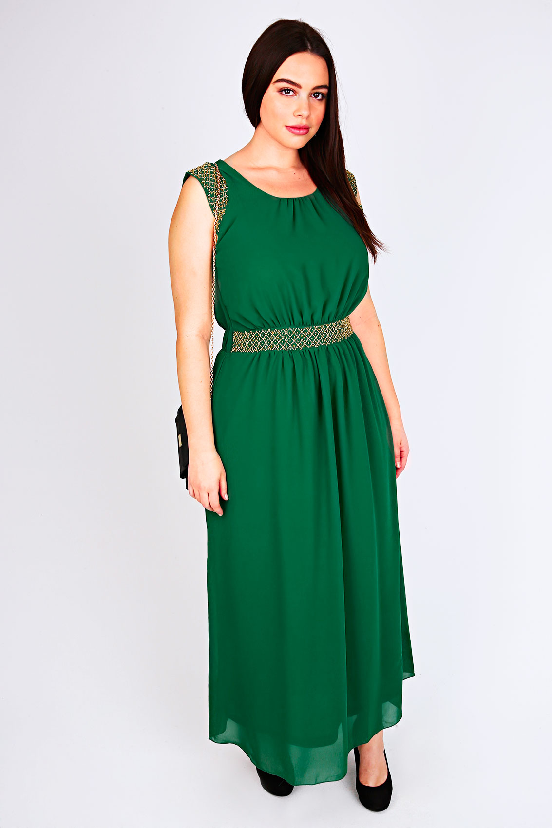 green chiffon maxi