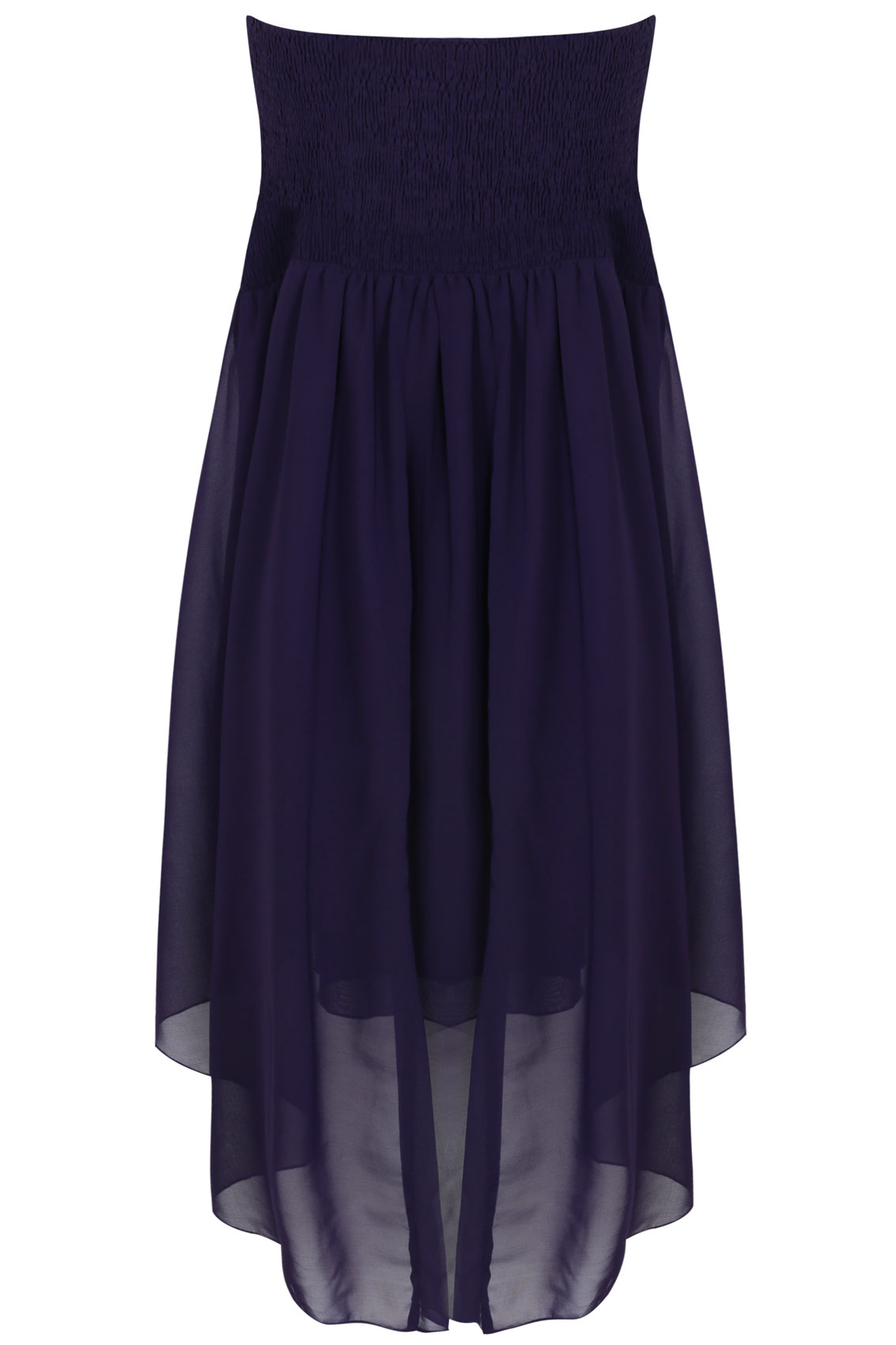 Purple Embellished Strapless Bustier Dress With Dipped Hem Plus size 14 ...