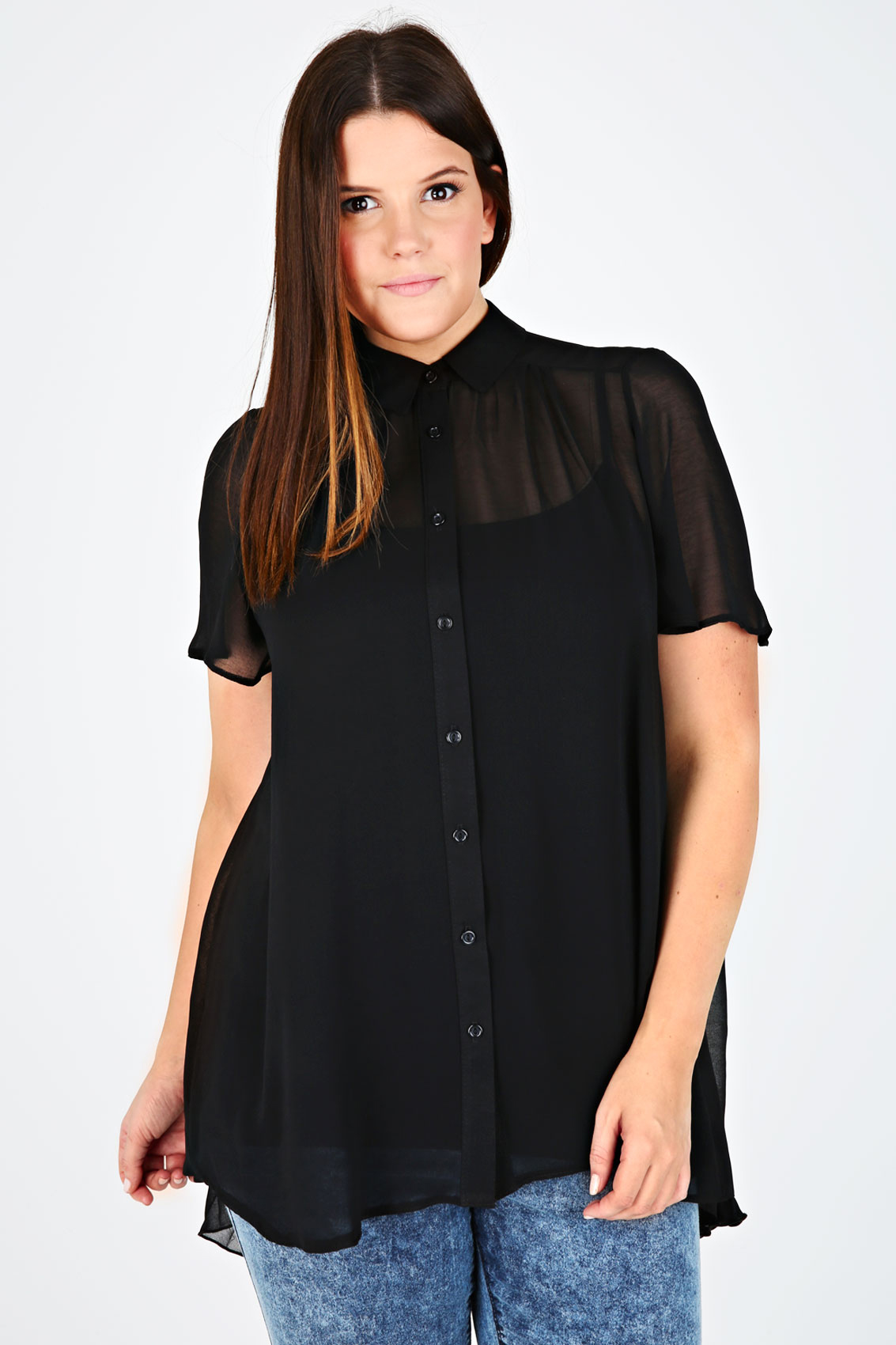 pleated chiffon shirt