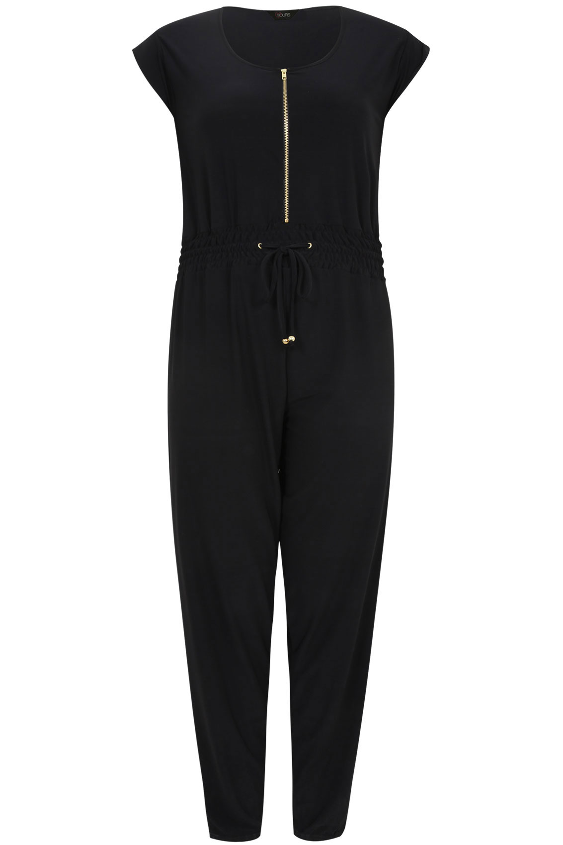 black utility jumpsuit