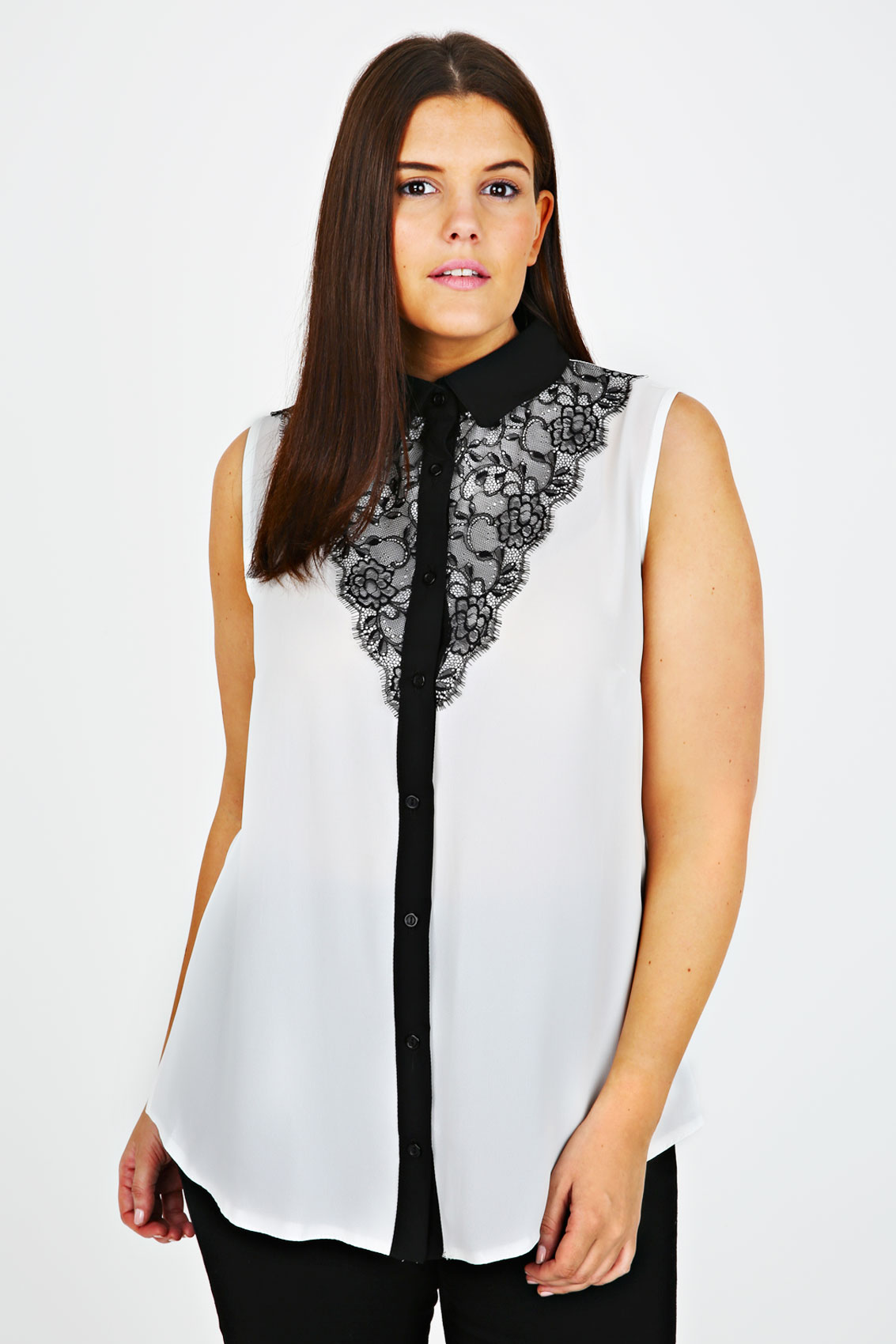 sleeveless blouse with collar uk